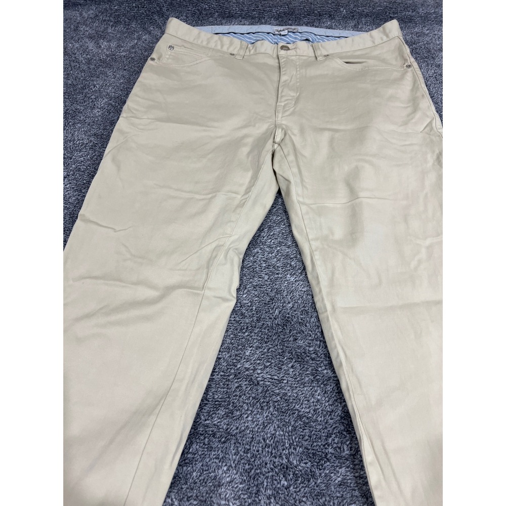 Peter Millar Mens Khaki Tan Five Pocket Straight Leg Pants Size 34